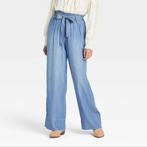 COPY - Knox Rose Womens Mid-Rise Tie-Waist Wide Leg Pants